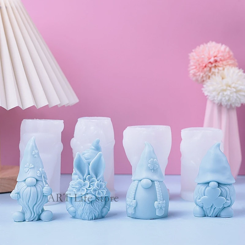 Soap Making Tools - Christmas Dwarf Silicone Candle Mold 3d