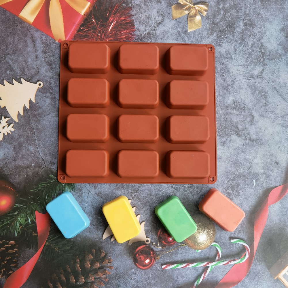 Soap Making Items - 12 Cavity Square Silicone Soap Mold