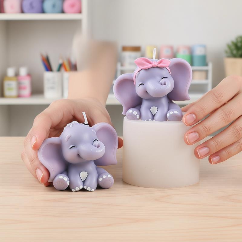 Cute 3D Elephant Silicone Cand - Soap Making Material recension och pris