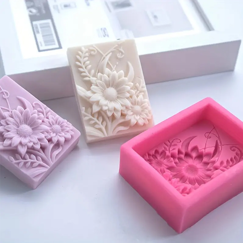3D Flower Square Soap Silicone - Soap Making Lye recension och pris